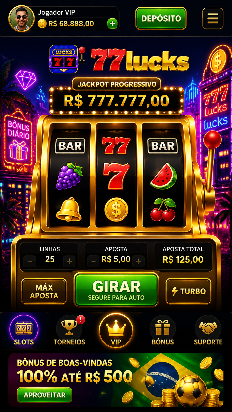 Screenshot 77lucks APK 3.7.1 - Game Slot Seru dengan Tampilan Modern