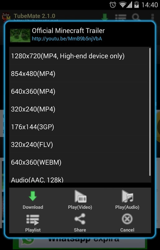 Screenshot TubeMate APK