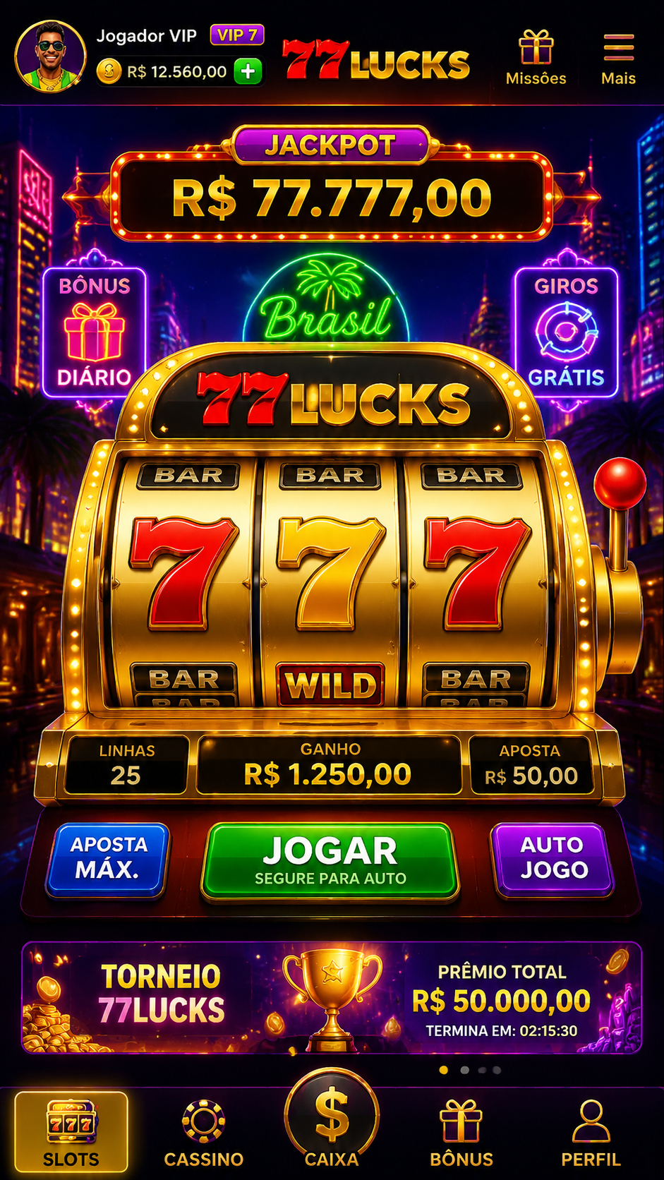 Screenshot 77lucks APK 3.7.1 - Game Slot Seru dengan Tampilan Modern