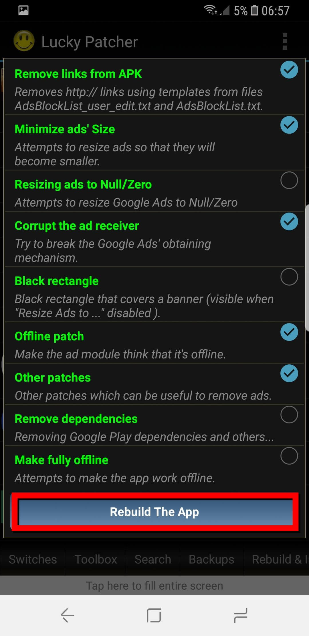 Screenshot Lucky Patcher APK