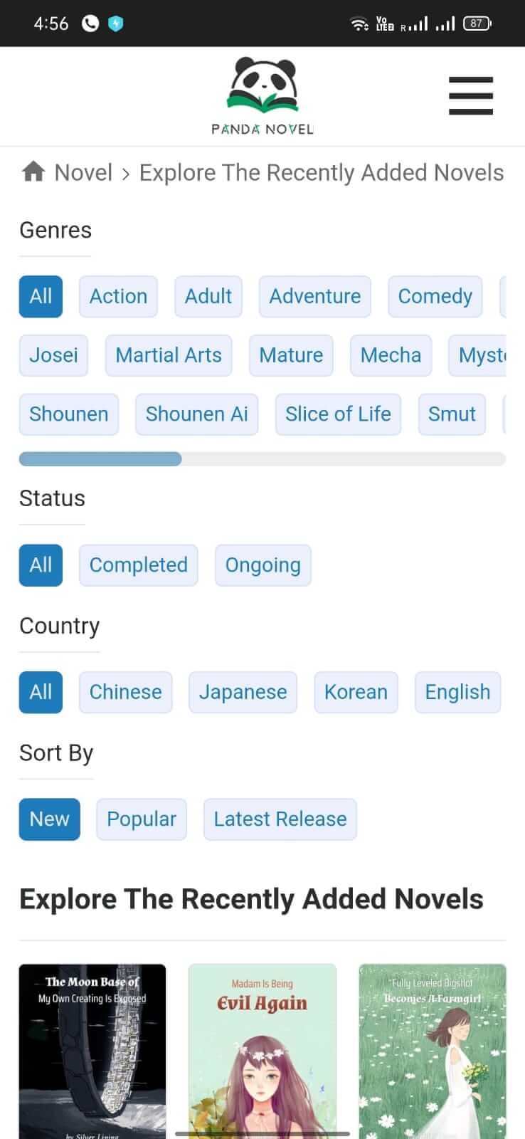 Screenshot Panda Novel APK