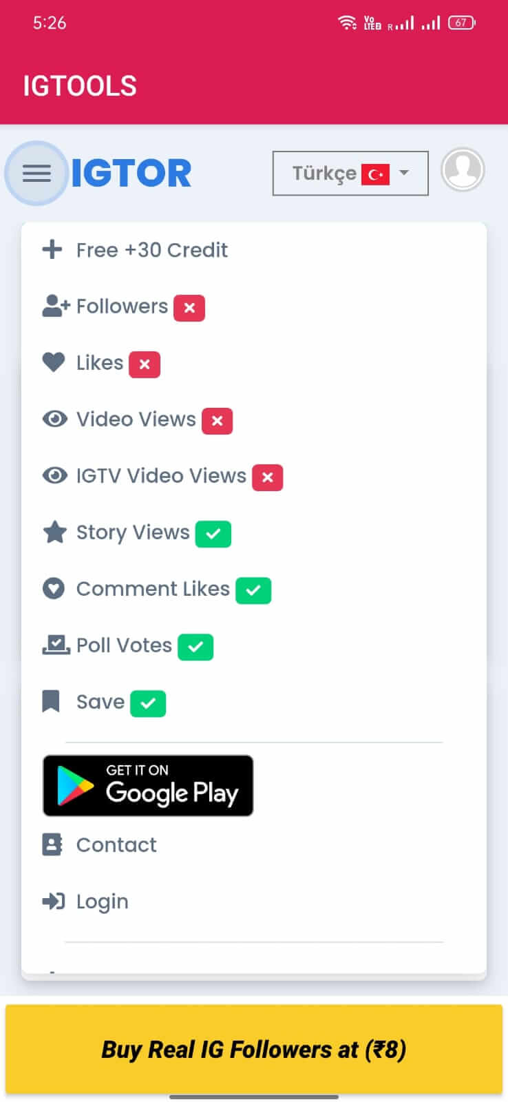 Screenshot IGTools APK v9S