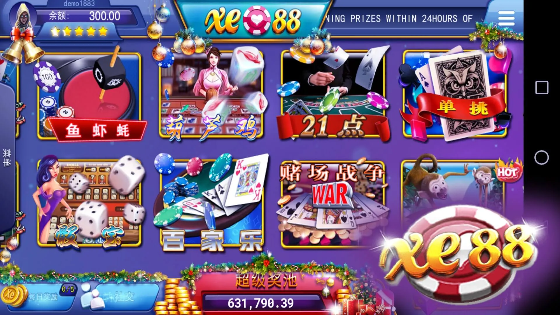 Screenshot Xe88 APK v9.75