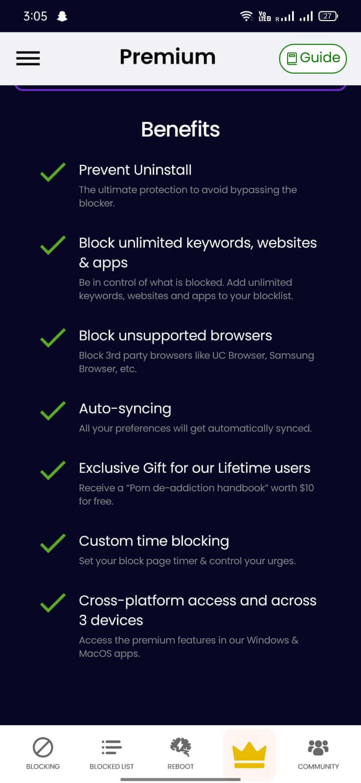 Screenshot BlockerX APK - Pemblokir Konten Mengganggu untuk Fokus