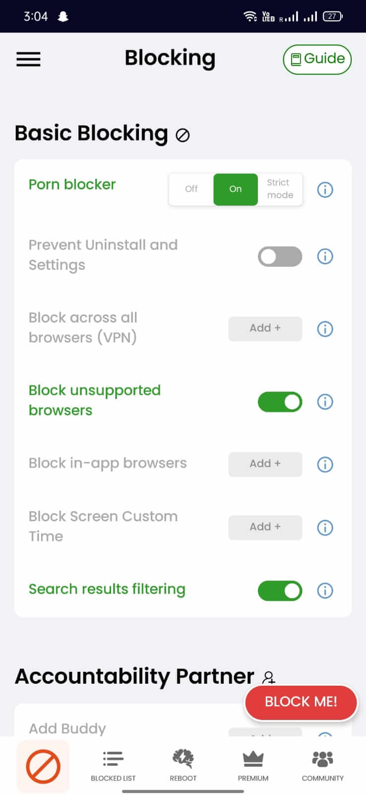 Screenshot BlockerX APK - Pemblokir Konten Mengganggu untuk Fokus